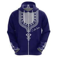 Printed Dashiki African Hoodie Blue - Wonder Print Shop