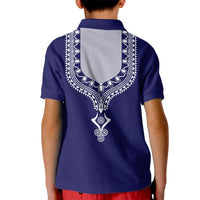 Printed Dashiki African Kid Polo Shirt Blue - Wonder Print Shop