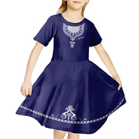 Printed Dashiki African Kid Short Sleeve Dress Blue - Wonder Print Shop