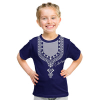Printed Dashiki African Kid T Shirt Blue - Wonder Print Shop