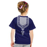 Printed Dashiki African Kid T Shirt Blue - Wonder Print Shop