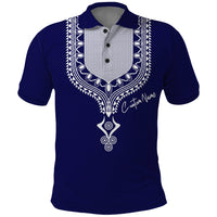 Printed Dashiki African Polo Shirt Blue - Wonder Print Shop