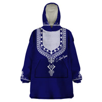 Printed Dashiki African Wearable Blanket Hoodie Blue - Wonder Print Shop