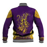 Anubis and Horus Baseball Jacket Egyptian God Purple - Wonder Print Shop