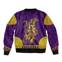 Anubis and Horus Bomber Jacket Egyptian God Purple - Wonder Print Shop