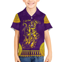 Anubis and Horus Family Matching Tank Maxi Dress and Hawaiian Shirt Egyptian God Purple - Wonder Print Shop
