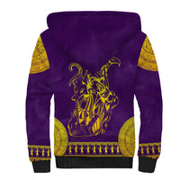 Anubis and Horus Sherpa Hoodie Egyptian God Purple - Wonder Print Shop