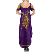 Anubis and Horus Summer Maxi Dress Egyptian God Purple - Wonder Print Shop