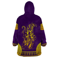 Anubis and Horus Wearable Blanket Hoodie Egyptian God Purple - Wonder Print Shop