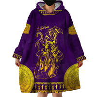 Anubis and Horus Wearable Blanket Hoodie Egyptian God Purple - Wonder Print Shop