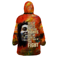 Reggae Legend Bob Wearable Blanket Hoodie Retro Style - Wonder Print Shop