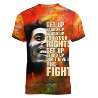 Reggae Legend Bob Women V Neck T Shirt Retro Style - Wonder Print Shop