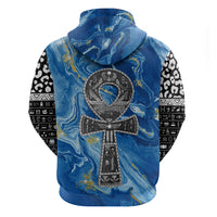 Ankh On Blue Hoodie Pan African - Wonder Print Shop