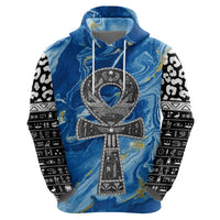 Ankh On Blue Hoodie Pan African - Wonder Print Shop