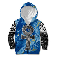 Ankh On Blue Kid Hoodie Pan African - Wonder Print Shop