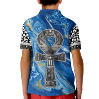 Ankh On Blue Kid Polo Shirt Pan African - Wonder Print Shop
