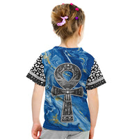 Ankh On Blue Kid T Shirt Pan African - Wonder Print Shop