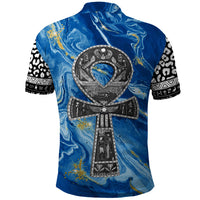 Ankh On Blue Polo Shirt Pan African - Wonder Print Shop