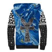 Ankh On Blue Sherpa Hoodie Pan African - Wonder Print Shop