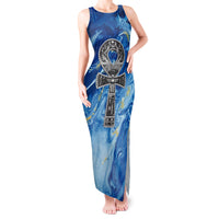 Ankh On Blue Tank Maxi Dress Pan African - Wonder Print Shop