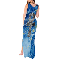 Ankh On Blue Tank Maxi Dress Pan African - Wonder Print Shop