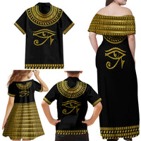 Eyes Of Horus Family Matching Off Shoulder Maxi Dress and Hawaiian Shirt Egyptian Art - Wonder Print Shop