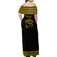 Eyes Of Horus Family Matching Off Shoulder Maxi Dress and Hawaiian Shirt Egyptian Art - Wonder Print Shop