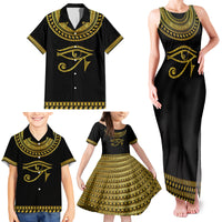 Eyes Of Horus Family Matching Tank Maxi Dress and Hawaiian Shirt Egyptian Art - Wonder Print Shop