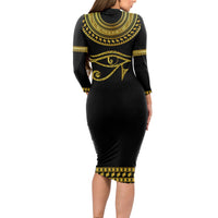 Eyes Of Horus Long Sleeve Bodycon Dress Egyptian Art - Wonder Print Shop