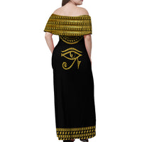 Eyes Of Horus Off Shoulder Maxi Dress Egyptian Art - Wonder Print Shop