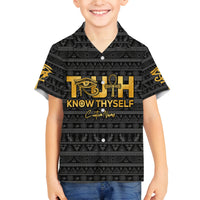 Personalized Truth Know Thyself Family Matching Long Sleeve Bodycon Dress and Hawaiian Shirt Eye of Horus and Ankh - Wonder Print Shop