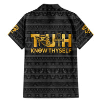 Personalized Truth Know Thyself Family Matching Off Shoulder Short Dress and Hawaiian Shirt Eye of Horus and Ankh - Wonder Print Shop