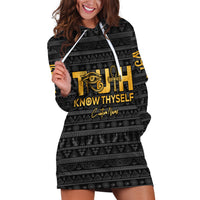 Personalized Truth Know Thyself Hoodie Dress Eye of Horus and Ankh - Wonder Print Shop
