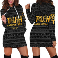Personalized Truth Know Thyself Hoodie Dress Eye of Horus and Ankh - Wonder Print Shop
