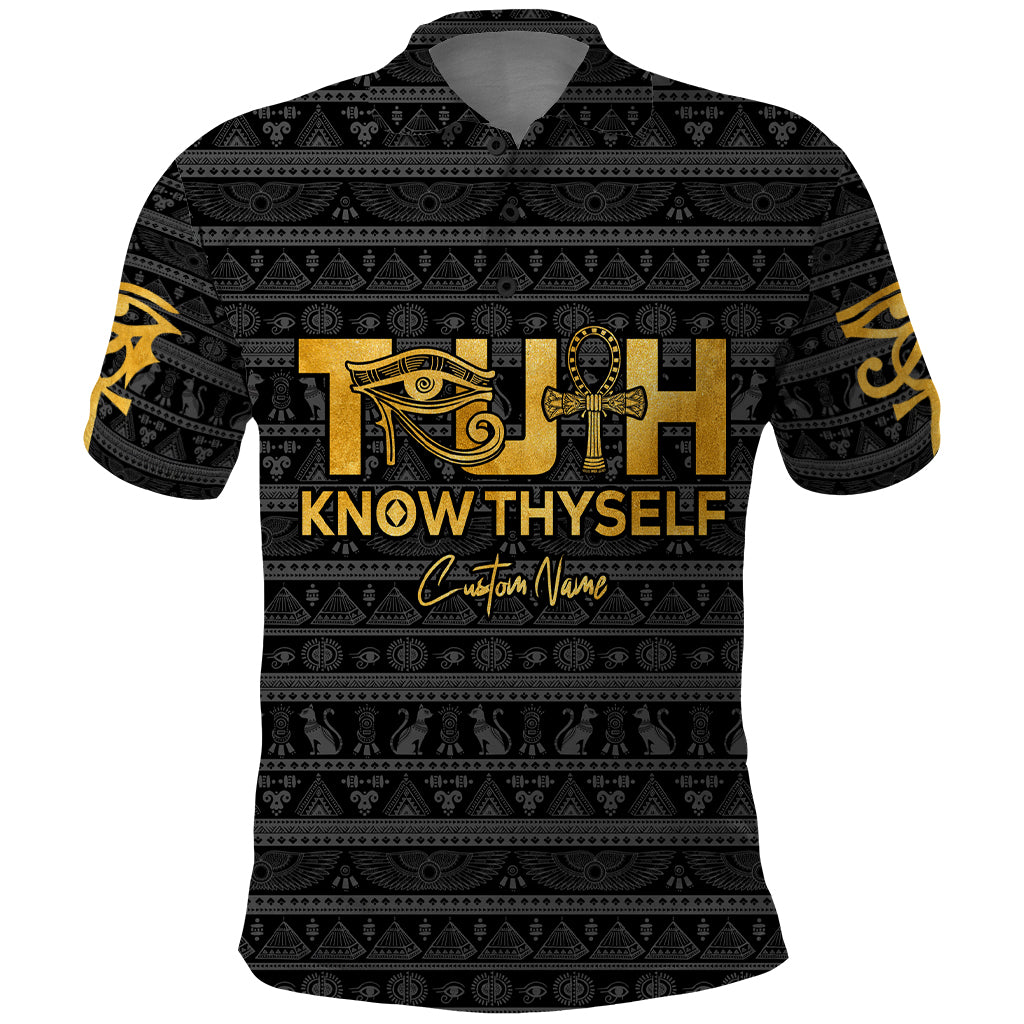 Personalized Truth Know Thyself Polo Shirt Eye of Horus and Ankh
