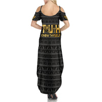 Personalized Truth Know Thyself Summer Maxi Dress Eye of Horus and Ankh - Wonder Print Shop