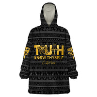 Personalized Truth Know Thyself Wearable Blanket Hoodie Eye of Horus and Ankh - Wonder Print Shop