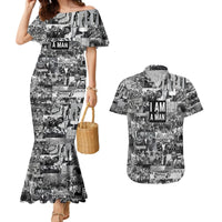 Black Power Couples Matching Mermaid Dress and Hawaiian Shirt African American Culture - Wonder Print Shop