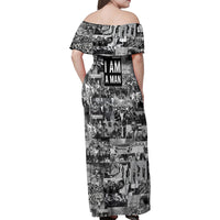 Black Power Family Matching Off Shoulder Maxi Dress and Hawaiian Shirt African American Culture - Wonder Print Shop