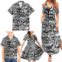 Black Power Family Matching Summer Maxi Dress and Hawaiian Shirt African American Culture - Wonder Print Shop