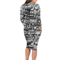 Black Power Long Sleeve Bodycon Dress African American Culture - Wonder Print Shop