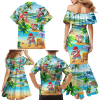 Guam Christmas Family Matching Mermaid Dress and Hawaiian Shirt Santa Claus Beach and Wave - Wonder Print Shop