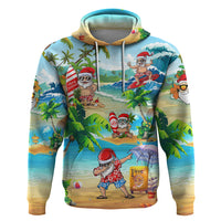 Guam Christmas Hoodie Santa Claus Beach and Wave - Wonder Print Shop