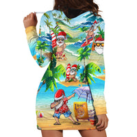 Guam Christmas Hoodie Dress Santa Claus Beach and Wave - Wonder Print Shop