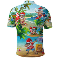 Guam Christmas Polo Shirt Santa Claus Beach and Wave - Wonder Print Shop