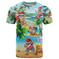 Guam Christmas T Shirt Santa Claus Beach and Wave - Wonder Print Shop