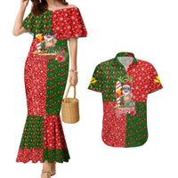 Hawaii Christmas Couples Matching Mermaid Dress and Hawaiian Shirt Mele Kalikimaka Kanaka Maoli - Wonder Print Shop