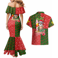 Hawaii Christmas Couples Matching Mermaid Dress and Hawaiian Shirt Mele Kalikimaka Kanaka Maoli - Wonder Print Shop