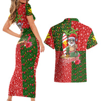 Hawaii Christmas Couples Matching Short Sleeve Bodycon Dress and Hawaiian Shirt Mele Kalikimaka Kanaka Maoli - Wonder Print Shop