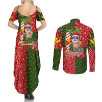Hawaii Christmas Couples Matching Summer Maxi Dress and Long Sleeve Button Shirts Mele Kalikimaka Kanaka Maoli - Wonder Print Shop